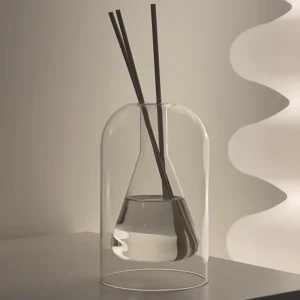 High Borosilicate Glass Double-Wall Tabletop Diffuser Bottle Flower Vase for Essential Oil and Hydroponics
