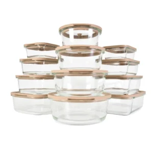 High Borosilicate Glass Food Container Set with Silicone Glass Lid