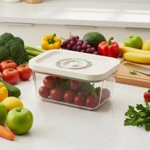 High Borosilicate Glass Food Container with Pump Freezer Safe and Heatable