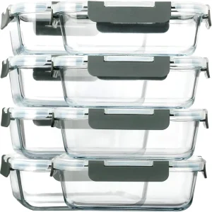 High Borosilicate Glass Food Storage Container With Lid Sealed Meal Prep Containers Glass Lunch Boxes for Home Kitchen