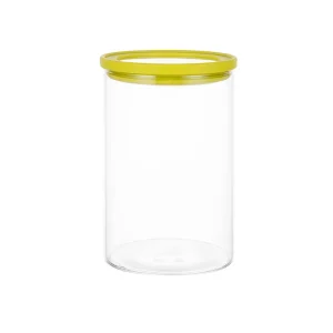 High-Borosilicate Glass Food Storage Jar With Silicone Flip-Top Lid