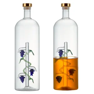High Borosilicate Glass Grape Bottle 750ml for Vodka Wine Tequila Whiskey and Liquor