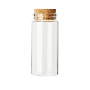 High Borosilicate Glass Jar with Cork Lid for Home Kitchen Food Storage