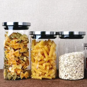 High Borosilicate Glass Jar with Stainless Steel Lid