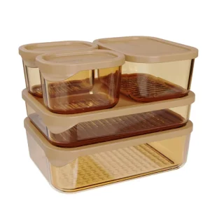High Borosilicate Glass Kitchen Food Storage Containers with Lids Heatable Food Storage Organizer Modern Design