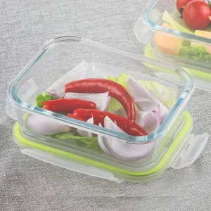 High Borosilicate Glass Microwave Food Storage Container Leak Proof PP Lid Modern Design 370ML Capacity for Kitchen Presents Use