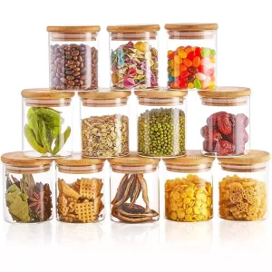 High Borosilicate Glass Sealed Food Containers for Grains, Spices, and Tea