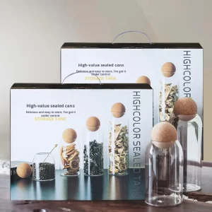 High-Borosilicate Glass Sealed Jar Set for Coffee Bean Storage