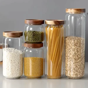 High Borosilicate Glass Spice Storage Jar 200ml 500ml 750ml for Kitchen Food Storage