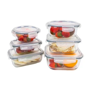 High Borosilicate Glass Square or Rectangular Microwavable Food Storage Container