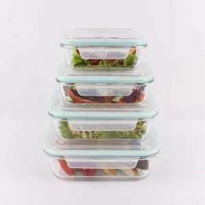 High Borosilicate Glass Transparent Seal Food Storage Jars Set Tea Candy Lunch Food Storage Container Sets with Lid