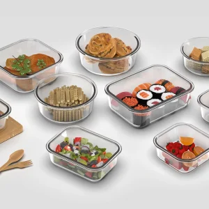 High Borosilicate Glass Vacuum Container with PP Lid, Food Grade, Airtight, Reusable Kitchen Storage