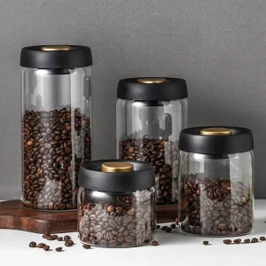 High-Borosilicate Glass Vacuum-Sealed Press-Lock Canister 800ml 1000ml for Grain Storage