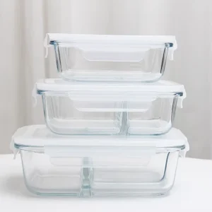 High Borosilicate Heat-Resistant Microwavable Glass Food Storage Container Set