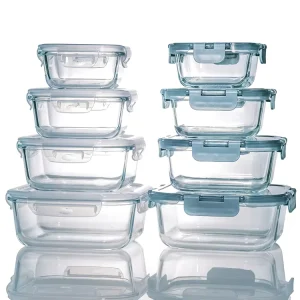 High Borosilicate Rectangular Microwave Oven Safe Glass Food Container With Lid
