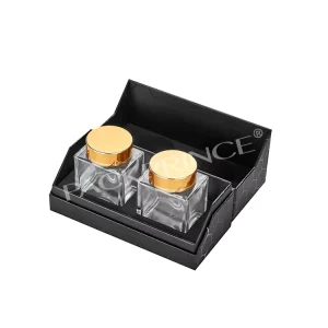 High End Black Luxury Saffron Glass Bottles Packaging Box Embossing Matt Lamination UV Coating Magnetic Closure Featuring Sponge