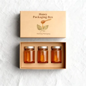 High End Eco friendly Honey Packaging Box With Divider Biodegradable Kraft Rigid Honey Glass Bottle Box