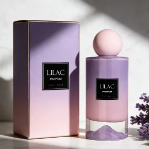 High End Perfume Glass Bottle with Gradual Color Change at the Bottom of the Volcano 100ml Cylindrical Glass Perfume Bottle