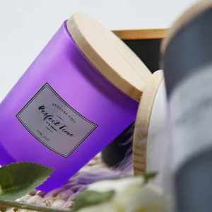High End Wide Mouth Glass Candle Jars 82ml 730ml Custom Color Empty Candle Containers with Wooden Lids