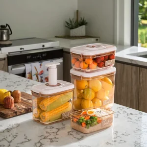 High Quality 1.5L Bulk Vacuum Glass Food Container Large Customized Packaging High Borosilicate Glass for Kitchen Use