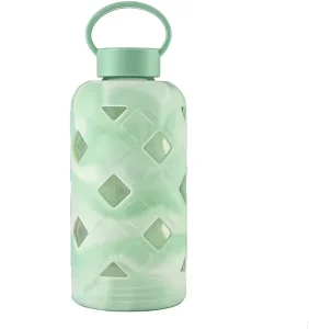 High Quality 1000ml 32oz Borosilicate Glass Drinking Bottles with Silicone Sleeve Glass Water Bottle for Daily Usage