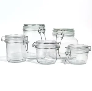 High Quality 150ml Clear Glass Storage Jar 5oz Food Container with Sealed Clip Lock Lid European Design for Kitchen Use