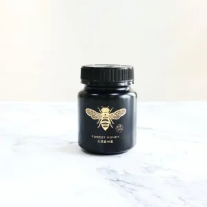 High Quality 180ml 250g Empty Custom Dark Black Screw Cap Cylinder Manuka Glass Honey Jars With Screen Printing and Black Lid