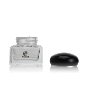High Quality 50ml Thick Bottom Transparent Square Clear Glass Face Cream Jar for Cosmetic Packaging