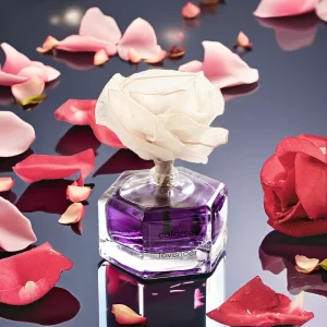 High Quality 60ml BPA Free Home Air Freshener Rose Flower Shape Glass Essential Oil Aroma Perfume Reed Diffuser Aromatherapy 1