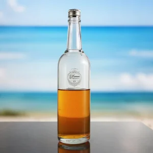 High Quality 750ML Crystal Glass Bottle for Vodka Brandy Whisky with Aluminum Screw Cap Support Printing Frosted Sprayed Color