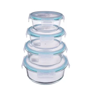 High Quality Borosilicate Glass Container Air Valve Modern Design Food Safe Fresh Keeping Dry Food Cereal Party