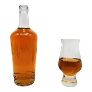 High Quality Clear Empty 500ml Premium Custom Unique Clear Cork Sealed Whisky Champagne Glass Bottle