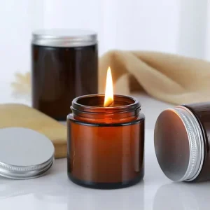 High Quality Clear Glass Candle Jars with Metal Lid Transparent Candle Containers Luxury Candle Holders