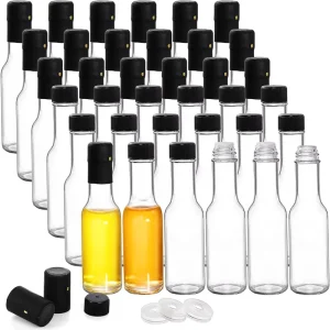 High Quality Clear Glass SauceBottle 150ml Leak Proof Screw Cap with Dropper Insert Durable Heat Resistant Hot Stamped