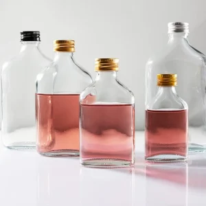 High Quality Clear Wine Bottles 50ml 100ml 200ml 250ml 350ml 500ml Portable Fruit Juice Beverage Liquor Glass Bottles With Lid