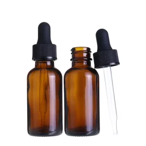High Quality Essential Oil Dropper Amber Glass Bottle 30ml with Dropper for Skincare Packaging