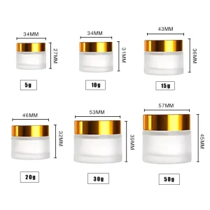 High Quality Glass Face Cream Bottle 30g Cosmetic Cream Jar 50g Empty Brown Frosted Skin Care Container With Gold Cap