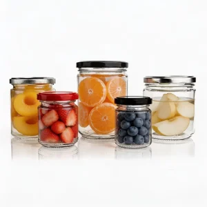 High Quality Glass Storage Jar 100 ml 240 ml 350 ml 500 ml 750 ml 1000 ml Glass Jars with Lids Large Wide Mouth