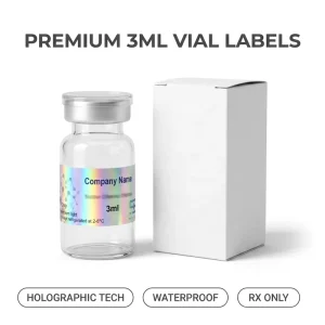 High Quality Holographic 10ml Vial Packaging Labels Custom Vinyl Stickers for Laboratory Glass Bottle Branding