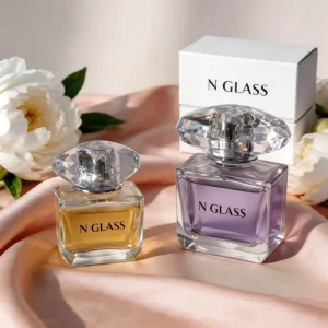 High Quality Luxury Clear Square Glass Perfume Bottles 30ml 50ml 100ml Empty Crystal Spray Cap Thick Heavy Base Premium Design