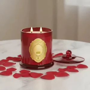 High Quality Natural Wax in Colored Glass Jar with Matching Lid Multi Color Selections to Complement Your Decor Emitting