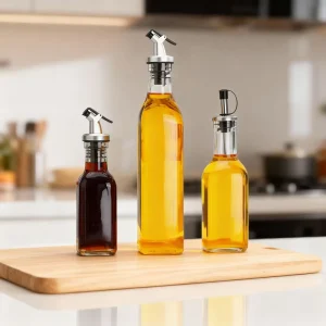 High Quality Olive Oil Glass Bottle With Cap Clear Color 100ml 250ml 500ml Square Coconut Oil Glass Bottle