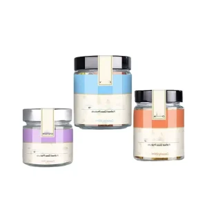 High Quality Round Glass Jars with Colored Metal Lids Mini Storage Bottles