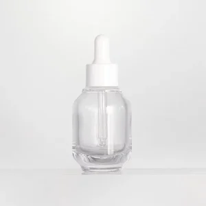 High Quality Thick Wall Glass Dropper Bottle 30ml Empty Container for Beauty Products with White Dropper