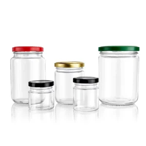 High Quality Transparent Glass Jars for Food Jam Packaging with Screw Lids