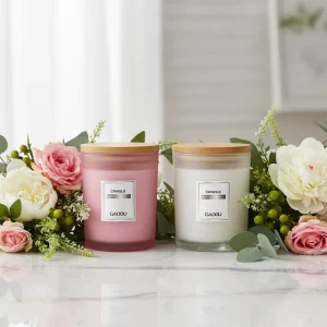 High Quality Unique Luxury Glass Candle Container clear Glass Candle Jar Glass Jars for Candle With Lid