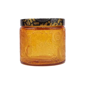 High Quality Unique Luxury Glass Candle Container clear Glass Candle Jar Glass Jars for Candle With Lid