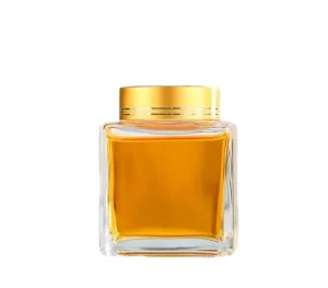High grade Honey Glass Bottles Flat square Honey Glass Jar with Plastic Lid