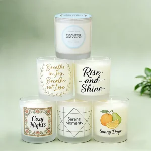 Home Fragrance Aromatherapy Scented Candle Smoke-Free Glass Jar with Custom Label and Packaging