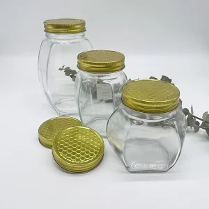 Honey Glass Jars with Spiral Lids for Cucumbers, Honey, Candies, Snacks, and Chocolates